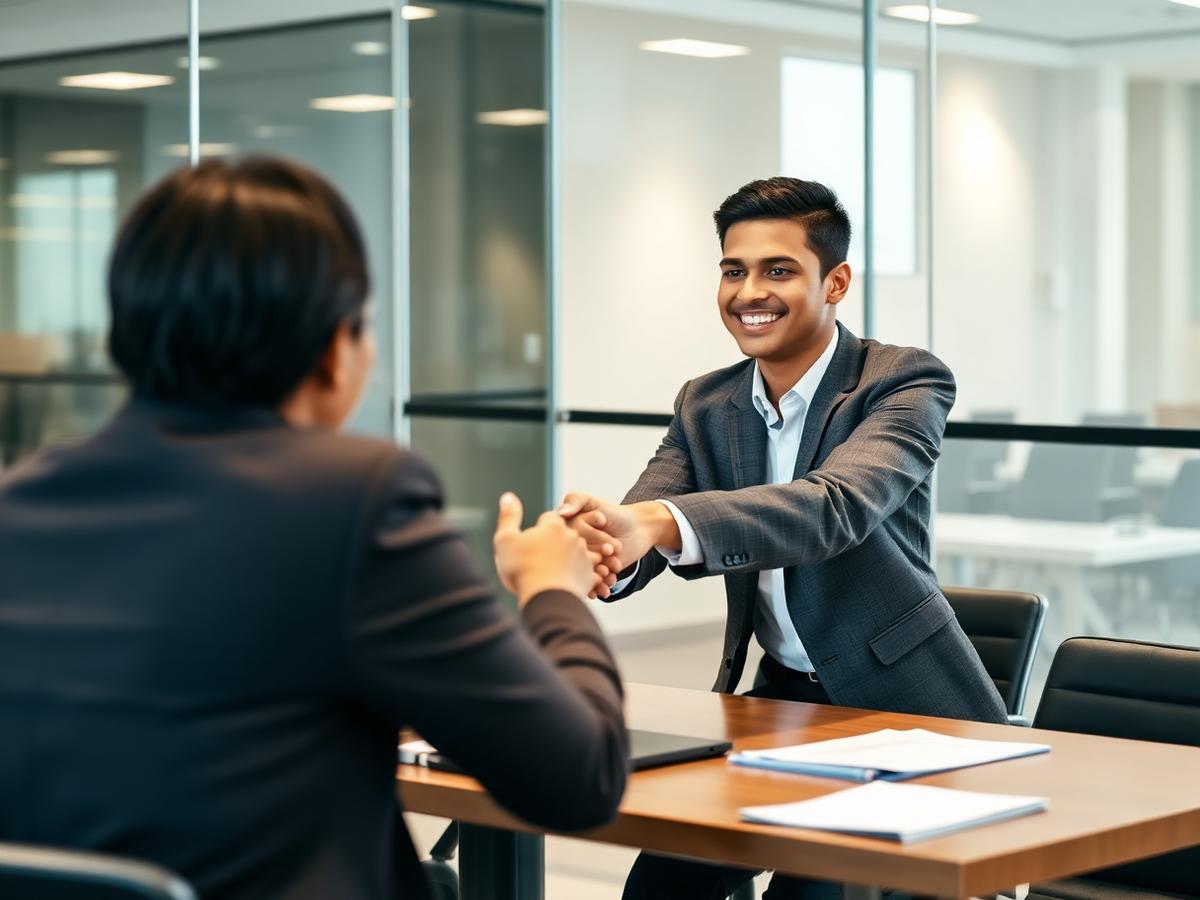 Student meeting a recruiter during a placement drive